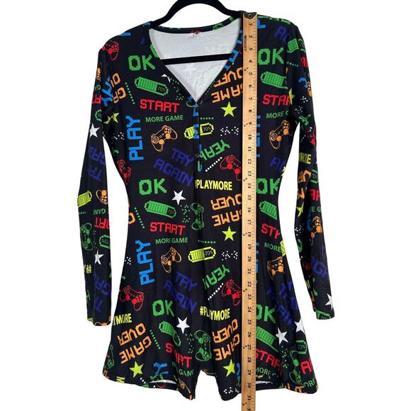 Super Sexy GAMER Romper Womans M Long Sleeve One Piece Video PS5 Bodycon - Picture 4 of 7